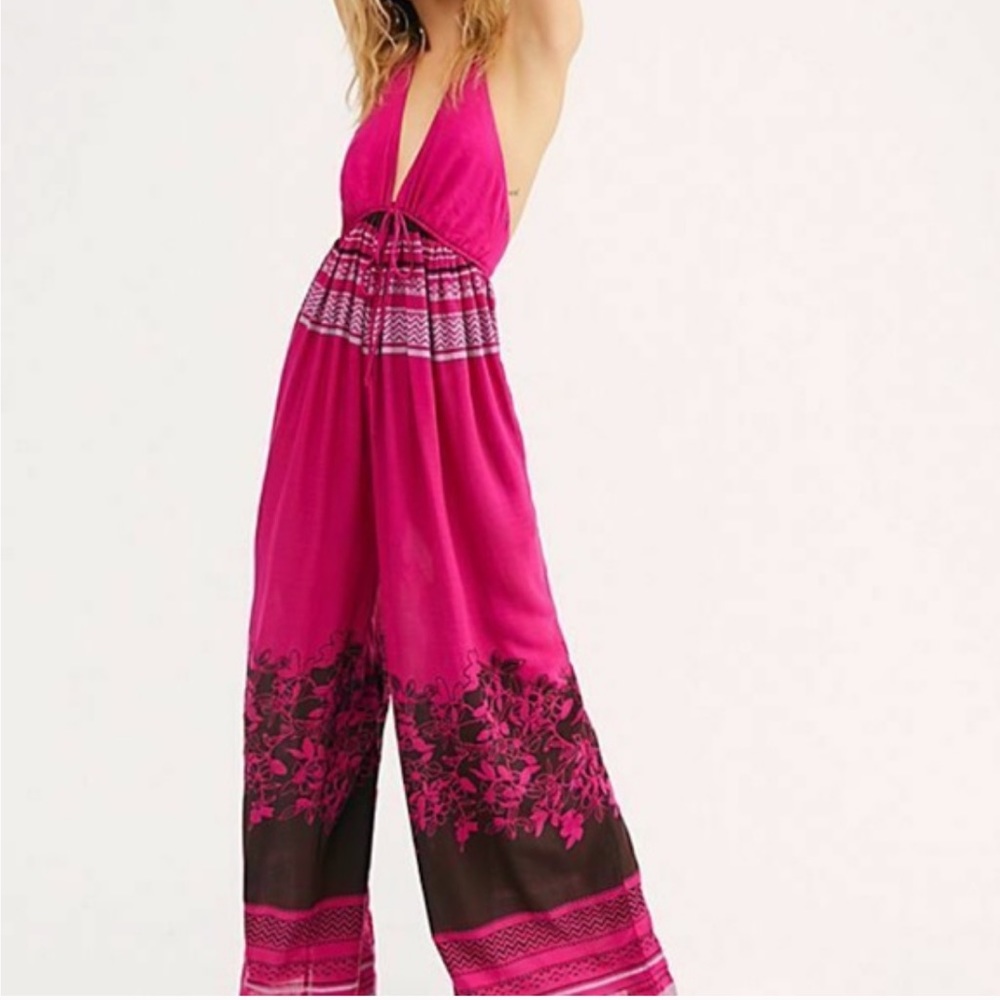 NWOT Free People Palm Beach Wide Leg Jumpsuit - S